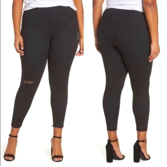 SPANX Denim - SPANX Distressed Black Jeggings Size 14-16